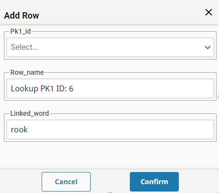 An example of the Add/Edit form with 3 fields